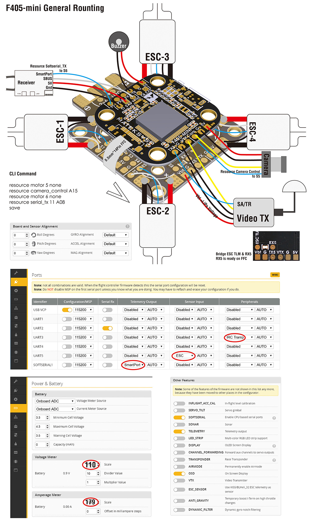 Matek Systems F4 F405 Mini Flight Controller Integrated ... camera wiring diagram 